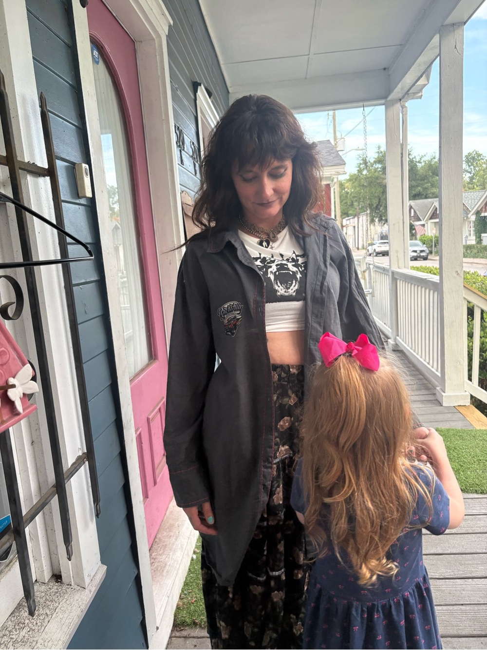 Dark Gray Long Oversized Sleeve Upcycled Natural Life Shirt